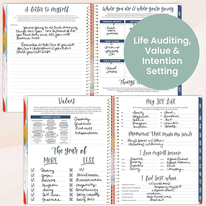 bloom daily planners 2026 Planner (January to December) - 8.5” x 11” Weekly & Monthly Dated Agenda Organizer Book with Stickers & Tabs - Flexible Soft Cover - Brilliant Brushstrokes