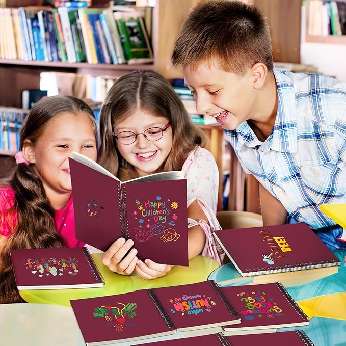 Yahenda 18 Pcs Spiral Notebook Bulk A5 Journal Lined 8.3'' x 5.5'' Writing Composition Paper Small Notepad Subject Notebook for Students Office Business Back to School Supplies (Wine Red)