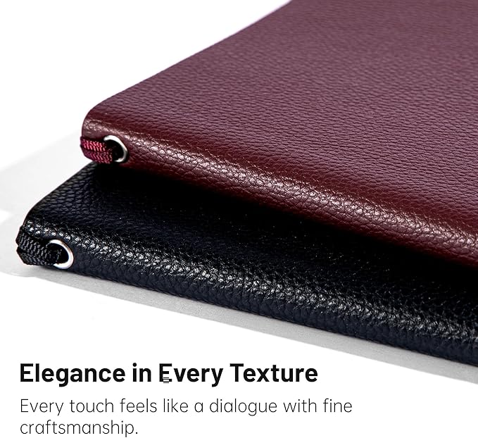 CAGIE Lined Journal Notebook for Men & Women,176 Pages A5 Medium Size Softcover Leather Journals for Writing,Travel,Business,Work & School, 100 GSM Thick Paper (5.7'' x 8.3'') (Burgundy)