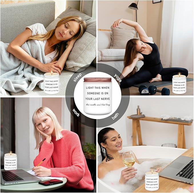 Homsolver Gifts for Women, Best Friend Birthday Christmas Friendship Gifts for Women, Sister, Friend, Mom, Bestie, Her, BFF, Coworker, Unique Woman Gift, Funny Lavender Scented Candle Gift