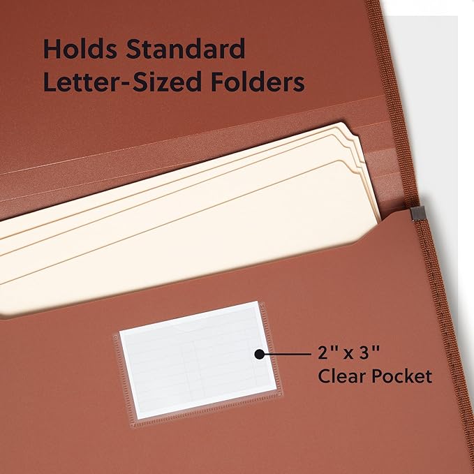 Smead Tuff Premium Poly Wallet, Accordion File Organizer for File Folders, Letter Size, 5-1/4 inch Expansion, Office Supplies, Document Organizer (73788)