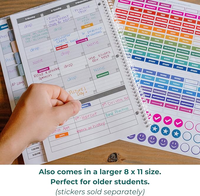 Order Out Of Chaos 2025-2026 Academic Planner, Daily, Weekly & Monthly Time Management School Agenda, Size 8.5x8.25 (Licorice)