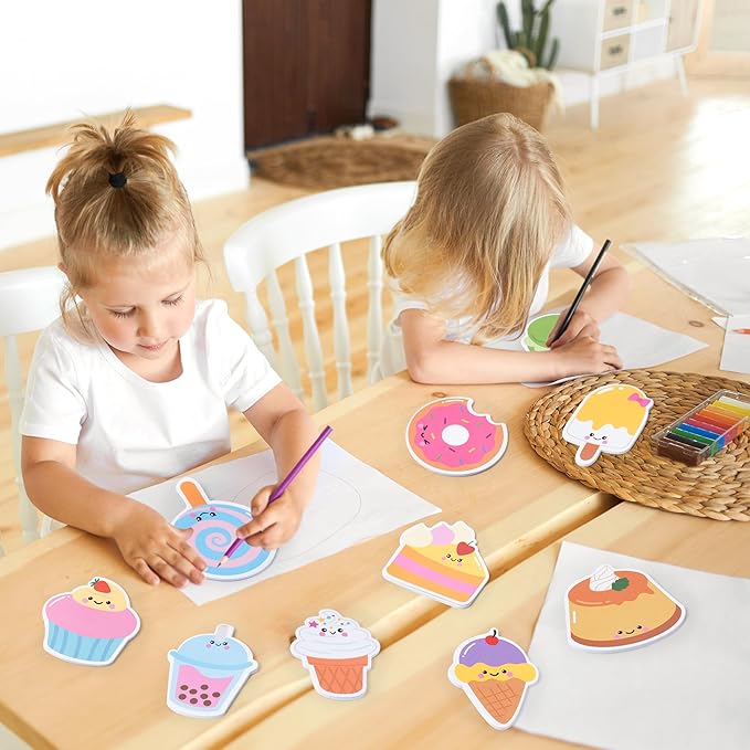 Xqumoi 30 Pack Sweet Treat Sticky Notes - Dessert Self Sticky Notepads Ice Cream Cupcake Cute Writing Memo Pads for Office School Class Student Kids Gift Birthday Party Favors Goodies Bag Fillers