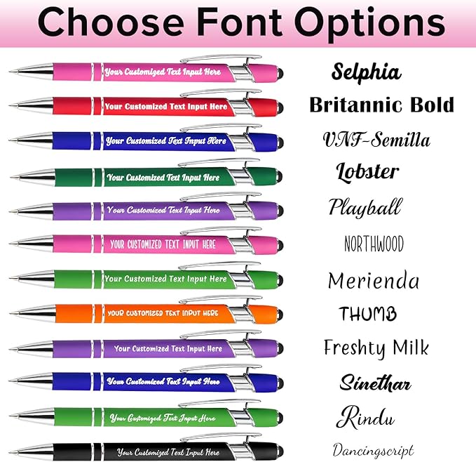 Personalized Ballpoint Pen, 100 Pcs, Customized with Name and Logo, Black Ink, Touch Tip Design, Ideal for Office and School Supplies