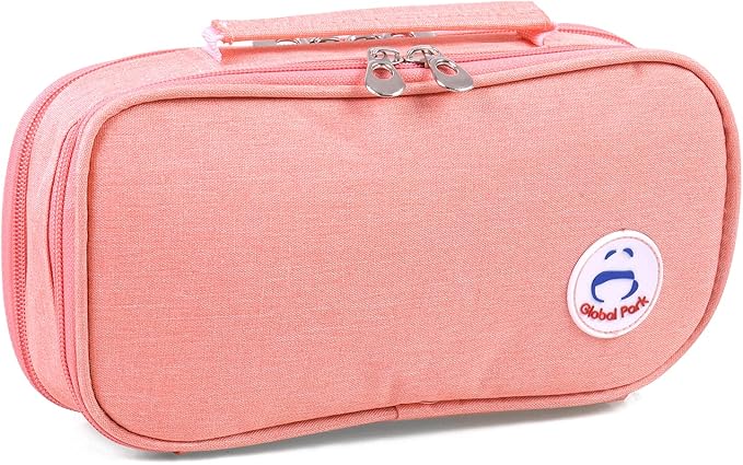 Pencil Case Pen Bag Holder Pouch Large Handle Big Capacity Desk Organizer Storage Marker Box Stationary Makeup Cosmetic Double Zippers for School Office Students Teen