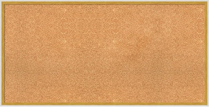Amanti Art Natural Cork Board for Wall, 21x41 Vision Board with White Frame, Large Corkboard Office Decor for Home Organization, Modern Corkboard Pinboard to Display Items for Home Organization in