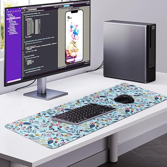 Large Gaming Mouse Pad,Beautiful Floral Desk Pad with Anti-Slip Rubber Base, Extended XXL Long Gaming Mousepad, Desk mat for Keyboard and Mouse|Computer mat,31.5 X 11.8 Inch
