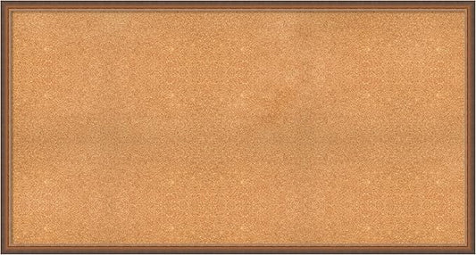 Amanti Art Natural Cork Board for Wall, 32x60 Vision Board with Bronze Frame, Oversize Corkboard Office Decor for Home Organization, Modern Corkboard Pinboard to Display Items for Home Organization