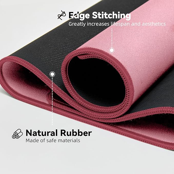 Waterproof Large Gaming Mouse Pad with Durable Stitched Edges, Non-Slip Rubber Base, Smooth Surface Mouse Mat Desk Pad for Home Office Gaming, 27.5"*11.8"*0.08", Dusty Rose