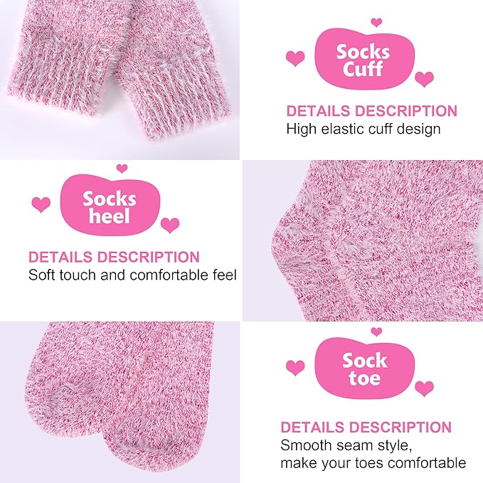 5 Pairs Fuzzy Soft Cozy Comfortable Socks for Women, Casual Sleep Comfy Socks, Perfect Warm Winter Gifts for Women