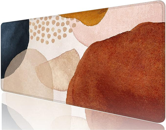 Desk Mat, 32" x 12" XXL Extended Large Gaming Mouse Pad, Desktop Decor Desk Pad, Cute Men Women Office Supplies and Accessories, XL Mouse Mat for Laptop & Keyboard, Modern Abstract Art