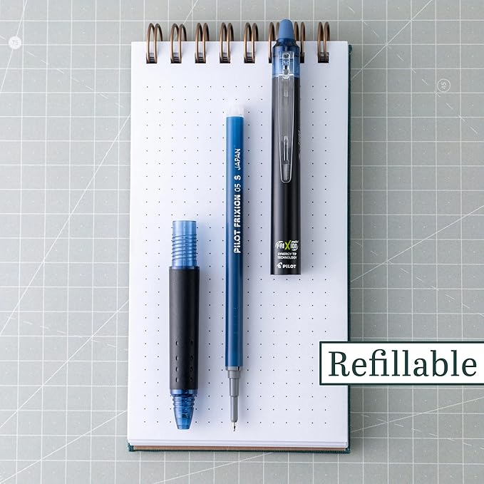 PILOT FriXion Synergy Clicker Erasable Gel Ink Pens, Extra Fine Point, Navy Ink, 8-pack (17852)