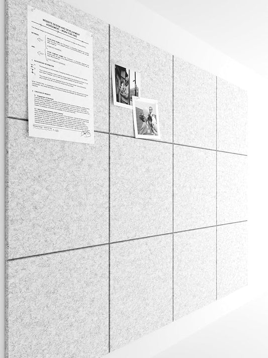 Bumusty Large Cork Board 47"x35" Alternative - 12 Pack Felt Wall Tiles with 70 Safe Removable Adhesive Tabs, 30 Pushpins, Cork Boards for Walls Pin Board Bulletin Board Office Decor (Marble Gray)