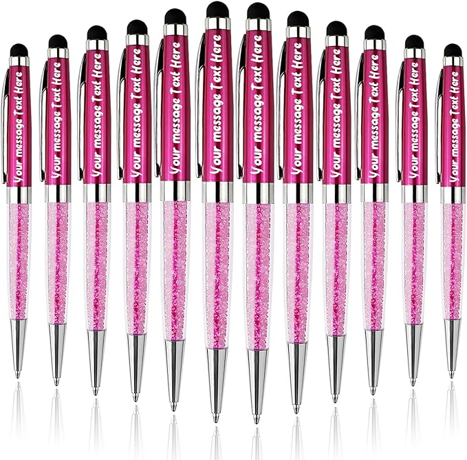 Personalized Custom Pens with Name Engraved Logo Text Pen, Customized Smooth Writing Pens Personalization Gift for Men Women Wedding Office Business Promotion, 12pcs/Pack