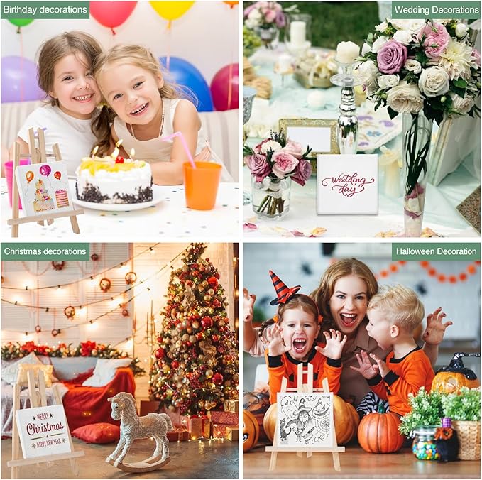 ESRICH Mini Canvas 40Pack 2.4x2.4inch, 2/5''Profile Art Primed Mini Canvases for Painting, Tiny Painting Canvas for Kids and Art Supplies.