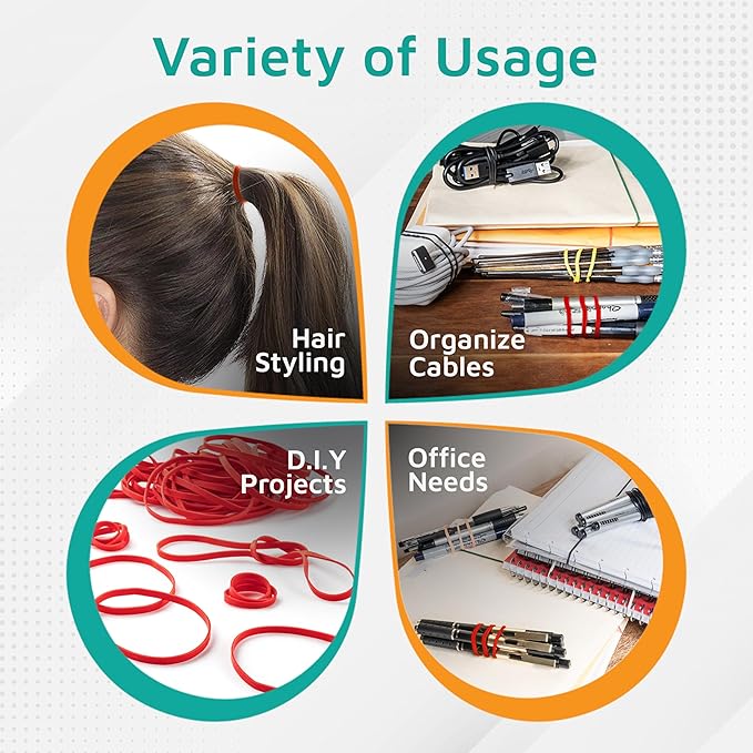 PlasticMill Rubber Bands - #33 Size - Red Rubberbands - 1LB/500 Count