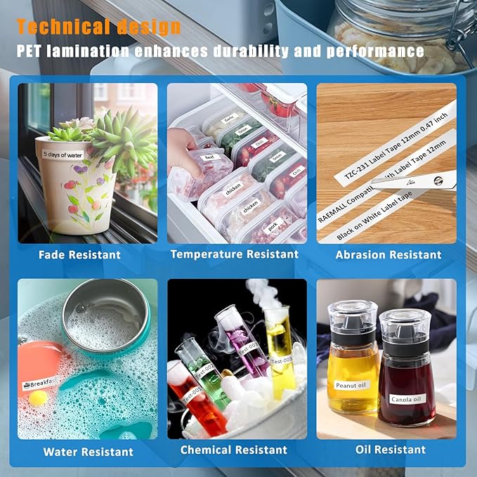 30-Pack Replacement for Brother P-Touch Label Tape TZe-231 TZ-231 TZe TZ Tape Laminated White Label Maker Tape Compatible with Brother Label Maker PT-D200 PT-D210 PTH100 PT-D400, 1/2" x 26.2'