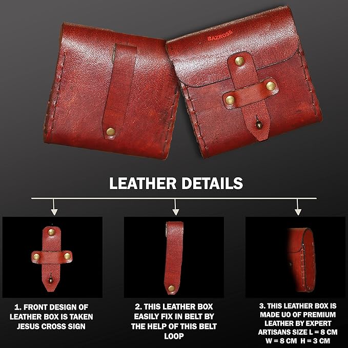 Vintage Brass Sundial Compass with Leather Case - Antique Brass & Copper Sun Clock for Camping, Hiking, Touring - Engraved Gift for Him - Nautical Ship Replica Watch - Sundial Clock in Box