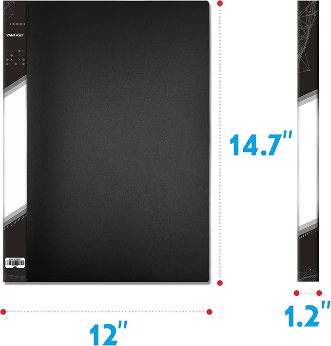 Presentation Book 40 Clear Pockets Sleeves Protectors Art Portfolio Clear Book for Artwork, Report Sheet, Letter(Can Accommodate 14 X 11inch)