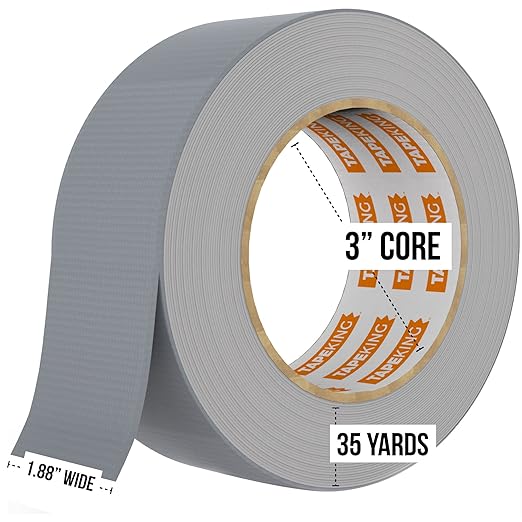 Tape King Silver Duct Tape Heavy Duty | Versatile Packing Tape 1.88 Inch x 35 Yards | Waterproof Tape Roll for Home Improvement, Office Use, Wrapping, Sealing, Crafting and General Repairs (3 Pack)