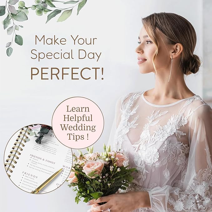 Your Perfect Day Wedding Planner Book and Organizer - Wedding Planner Book - Bridal Planning Binder with Countdown Calendar - Bride Gifts - (PINK FLORAL)