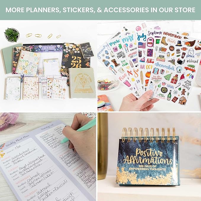 bloom daily planners HARDCOVER 2025-2026 (8.5" x 11") Academic Year Day Planner (July 2025 - July 2026) - Task Goal Organizer - Monthly & Weekly Inspirational Agenda Book - Midnight Sky