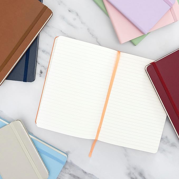 PAPERAGE Lined Journal Notebook, (Raspberry), 160 Pages, Medium 5.6 in x 8 in - 100 GSM Thick Paper – Hardcover Journaling Notebook for Work, School & Note Taking