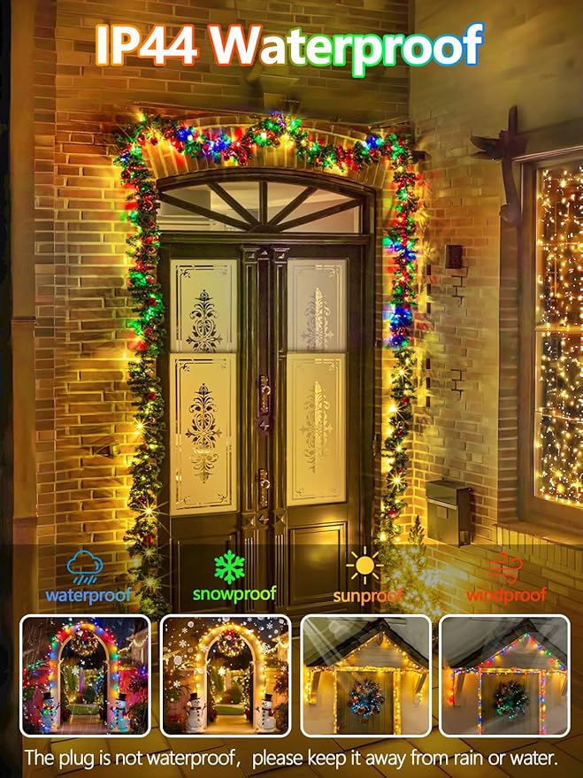 1000 LED 330 FT Color Changing Christmas Lights with 11 Lighting Modes, Fairy String Lights with Remote, Timer & Memory Function Waterproof for Xmas Tree Holiday Party Decor(Warm White & Multicolor)