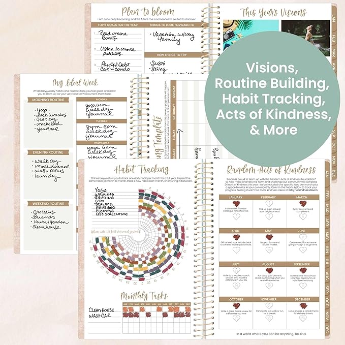 bloom daily planners 2026 Planner (January - December) Calendar Year Organizer - 5.5” x 8.25” - Weekly & Monthly Agenda Book with Stickers & Bookmark - Ocean Oasis