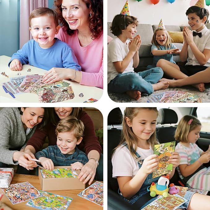 selgratwin DIY 3D Sticker Scenes for Adults Kids Reusable Cute Scene Stickers with Tweezer and Gem Stickers DIY Fun Mini Shops,playgrounds,Dream Houses Sticker Therapy Relief Stress ﻿Pass The time