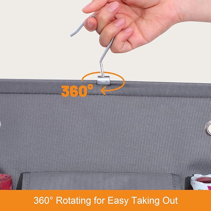 Hanging Gift Wrapping Paper Storage, 40x16 inch Double-Sided Gift Wrap Organizer Christmas Wrapper Paper Container, Heavy Duty Oxford Bag Gift Holder