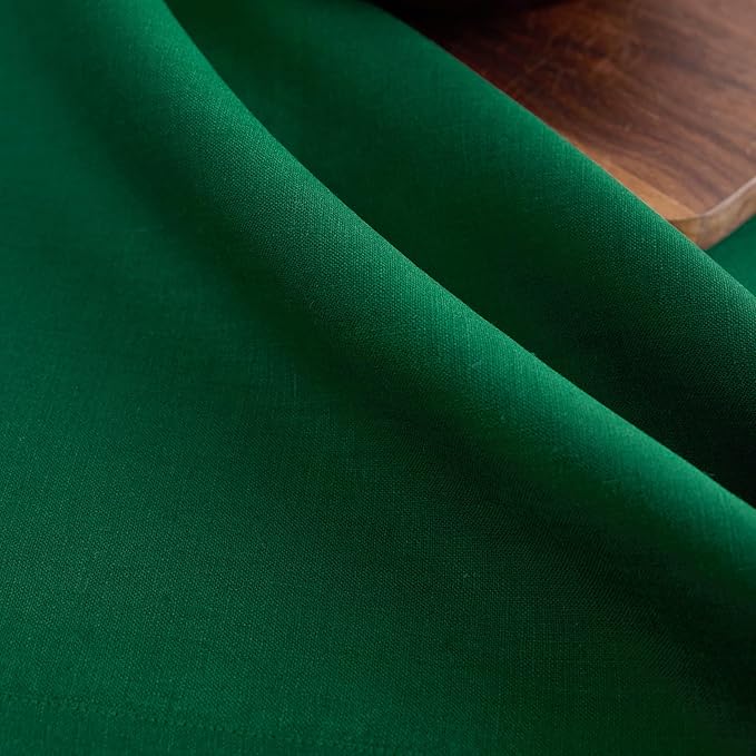 Solino Home Linen Christmas Green Table Runner 144 Inches Long - 100% Pure Linen Extra Long Table Runner 14 x 144 Inch - Fete