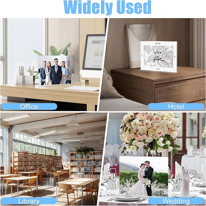 3 Pack Acrylic Sign Holder 8.5x11 Inches,Horizontal T Shape Clear Sign Holder,Double Sided Clear Frames,Plastic Paper Flyer Display Holders,Menu Table Stand for Office,Store,Restaurant