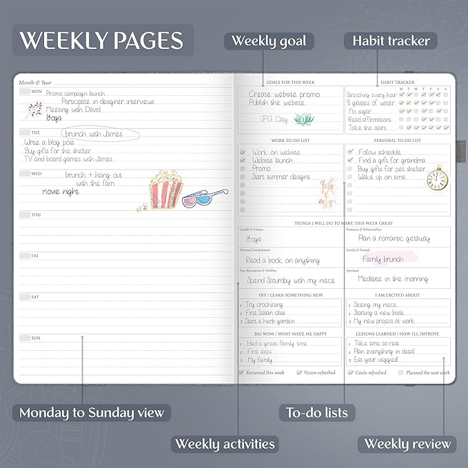 Legend Planner PRO Premium Large Undated Weekly, Monthly & Budget Planner with Habit Tracker Life Organizer for Time & Task Management, Goal Setting & Productivity A4 Size (Mystic Grey, New Cover)