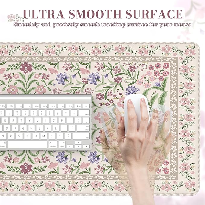 iCasso Desk Mat for Keyboard and Mouse, Large Mouse Pad, Desk Pad Mat, Anti-Slip Big Mousepad with Stitched Edges for Computer Desktop(Purple)