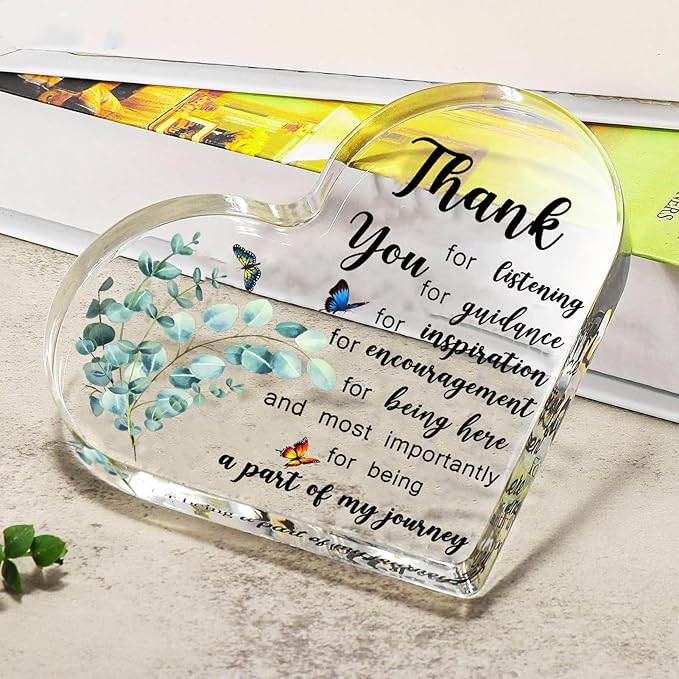 Thank You Plaque Gifts for Women Teacher, Appreciation Gifts for Coworkers Boss Lady, Thank You Gifts for Administrative Therapist Supervisor Principal Mentor Manager Gift Acrylic Plaque, Thank You Office Desk Decoration Signs