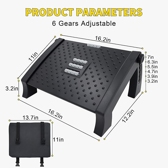 Foot Rest for Under Desk, Foot Stool with Removable Memory Foam Cushion, Leg Rest for Office & Home Work (JDTJ-RD)
