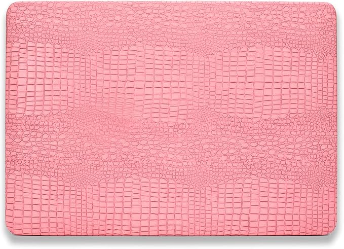 DTangLsm Compatible with Crocodile MacBook Air 13 inch Case 2025-2022 M4 M3 M2 A3240 A3113 A2681, Crocodile Skin Alligator PU Leather Hard Shell Case for Mac Book Air 13.6 inch+Keyboard Cover, Pink