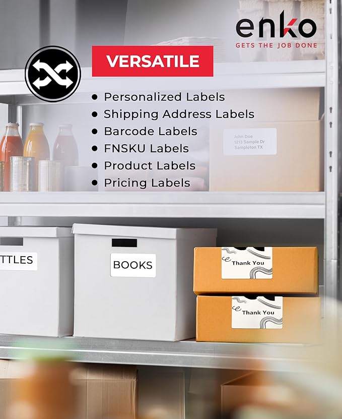 enKo (24 Rolls, 7,200 Labels) Address, Shipping & Barcode Labels 30256 (2-5/16 x 4") Compatible for Dymo LabelWriter