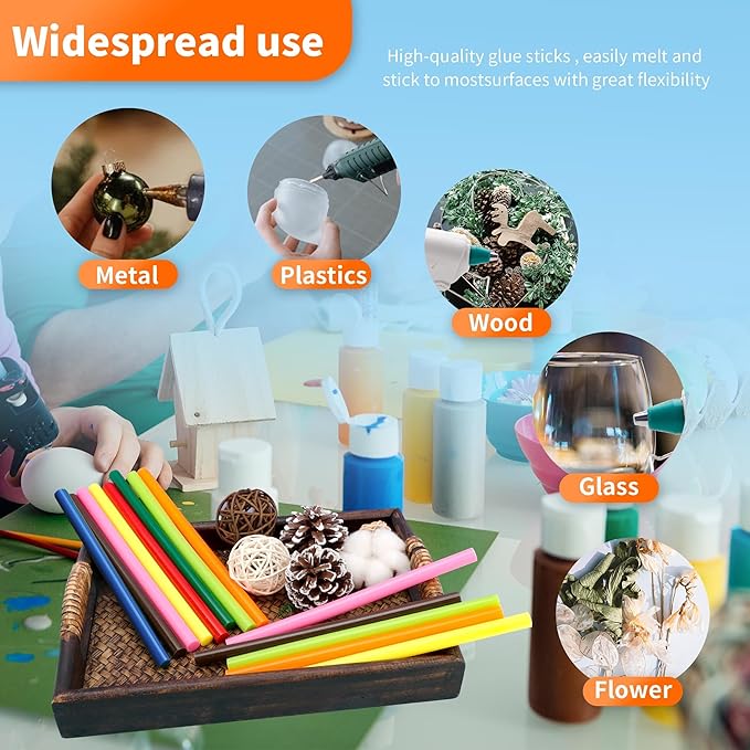 MATUFF Yellow hot Glue Sticks Full Size 0.43” Dia x 8” Long, 52 pcs Hot melt Adhesive Glue Sticks, All-Purpose Colored Glue Gun Sticks for Christmas Decoration Crafts Arts School Home Repair Bonding