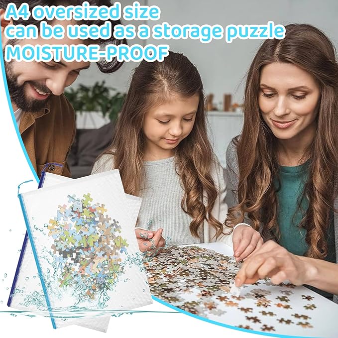 24pcs Mesh Zipper Pouch File Bags Puzzle Storage Bags, A4 13x9 Inches Large Reusable Zipper Pouches for Organizing Classroom Board Game Organization