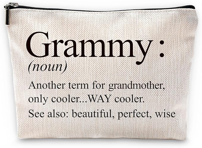 Sufamb Grammy Gifts Makeup Bag, Best Grammy Gifts for Mother's Day Birthday from Grandkids Cosmetic Bags, Gift for Grammie Portable Small Toiletry Bag Zipper Makeup Pouch