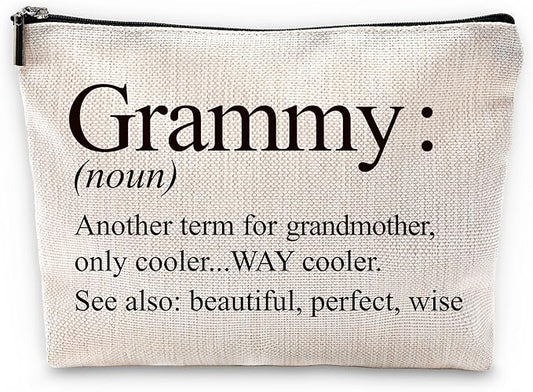 Sufamb Grammy Gifts Makeup Bag, Best Grammy Gifts for Mother's Day Birthday from Grandkids Cosmetic Bags, Gift for Grammie Portable Small Toiletry Bag Zipper Makeup Pouch