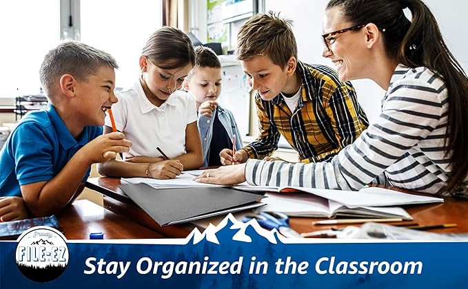 FILE-EZ Two-Pocket Folders, Dark Gray Color, 25-Pack, Textured Paper, Matte Finish, Letter Sheet Size (EZ-32531)