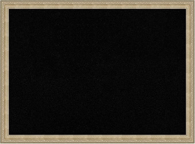 Amanti Art Black Cork Board for Wall, 22x30 Vision Board with Champagne Frame, Medium Corkboard Office Decor for Home Organization, Traditional Corkboard Pinboard to display items for home