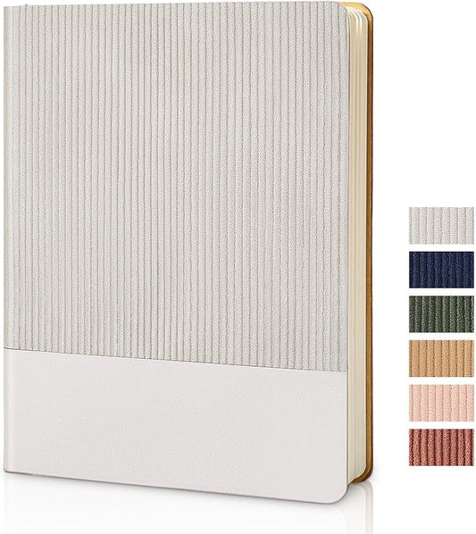 Lined Journal Notebook for Work College Ruled Note Book 7.2"x9.6" B5 PU Leather Daily Journaling 160 Pages for Women Men Writing Home School Supplies Business (Grey)