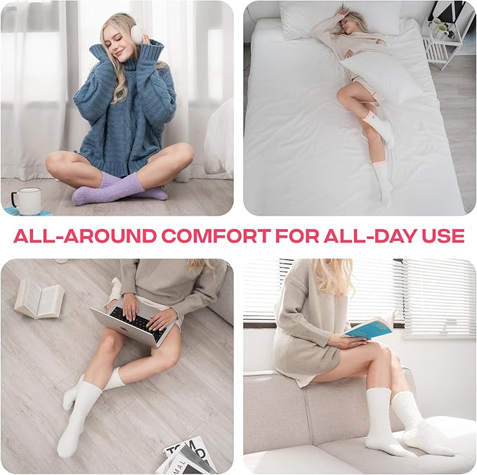 CoolMate GLOBAL Fuzzy Socks for Women Gift Box, Cozy, Soft, Comfy & Cloud-Like Socks, Plush, Durable for Spa, Home