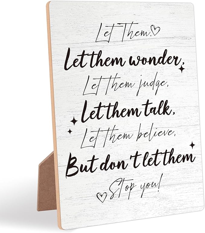 Desk Signs for Office, Mental Health Decorations, Inspirational Desk Decor, Home Decor Living Room, Cubicle Decor, Coworker Gifts, Encouragement Gifts for Women Men Friend, Wooden Sign with Stand,3