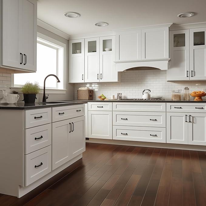 Shaker Style White RTA Base Drawer Cabinet by Solid Wood for Kitchen, Bathroom, Bedroom or Office with 3 Drawers and Soft Close(24" W x 24" Depth x 34-1/2" H)