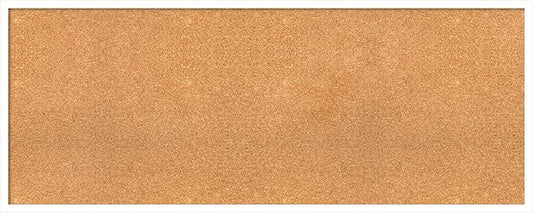 Amanti Art Natural Cork Board for Wall, 21x53 Vision Board with White Frame, Oversize Corkboard Office Decor for Home Organization, Modern Corkboard Pinboard to Display Items for Home Organization in